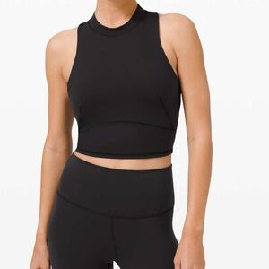 Black lululemon Everlux and Mesh Cropped Tank Top crop high neck 10